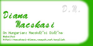 diana macskasi business card